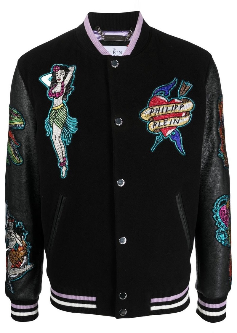 Philipp Plein embellished College Bomber jacket