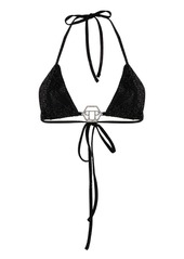 Philipp Plein embellished-logo bikini top