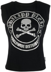 Philipp Plein embellished-logo sleeveless T-shirt