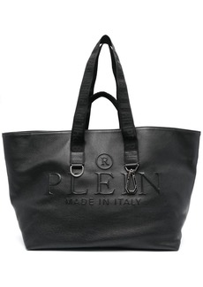 Philipp Plein embossed-logo leather tote bag