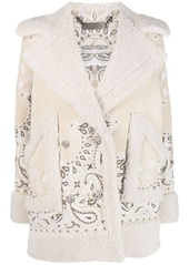 Philipp Plein embroidered-paisley shearling coat