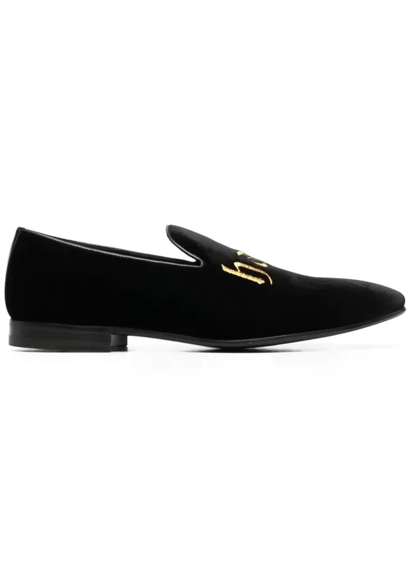 Philipp Plein embroidered velvet loafers