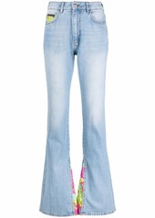 Philipp Plein floral insert flared jeans