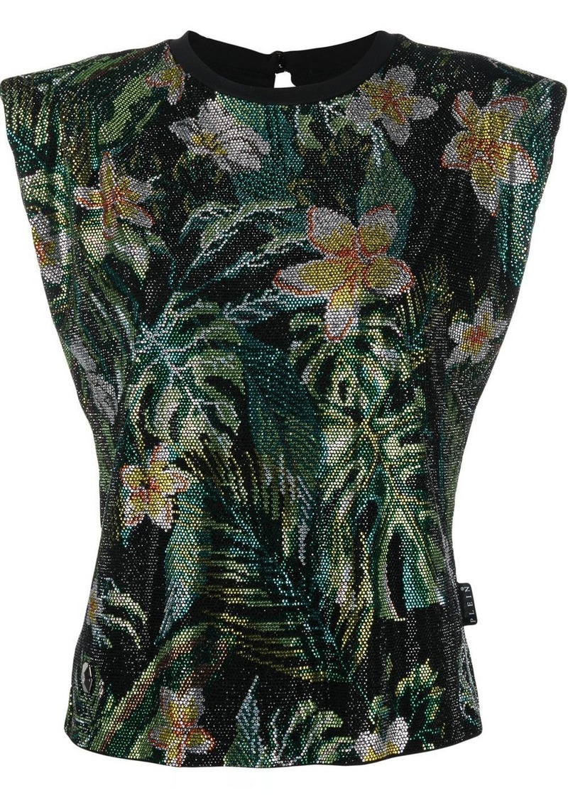 Philipp Plein floral-print tank top