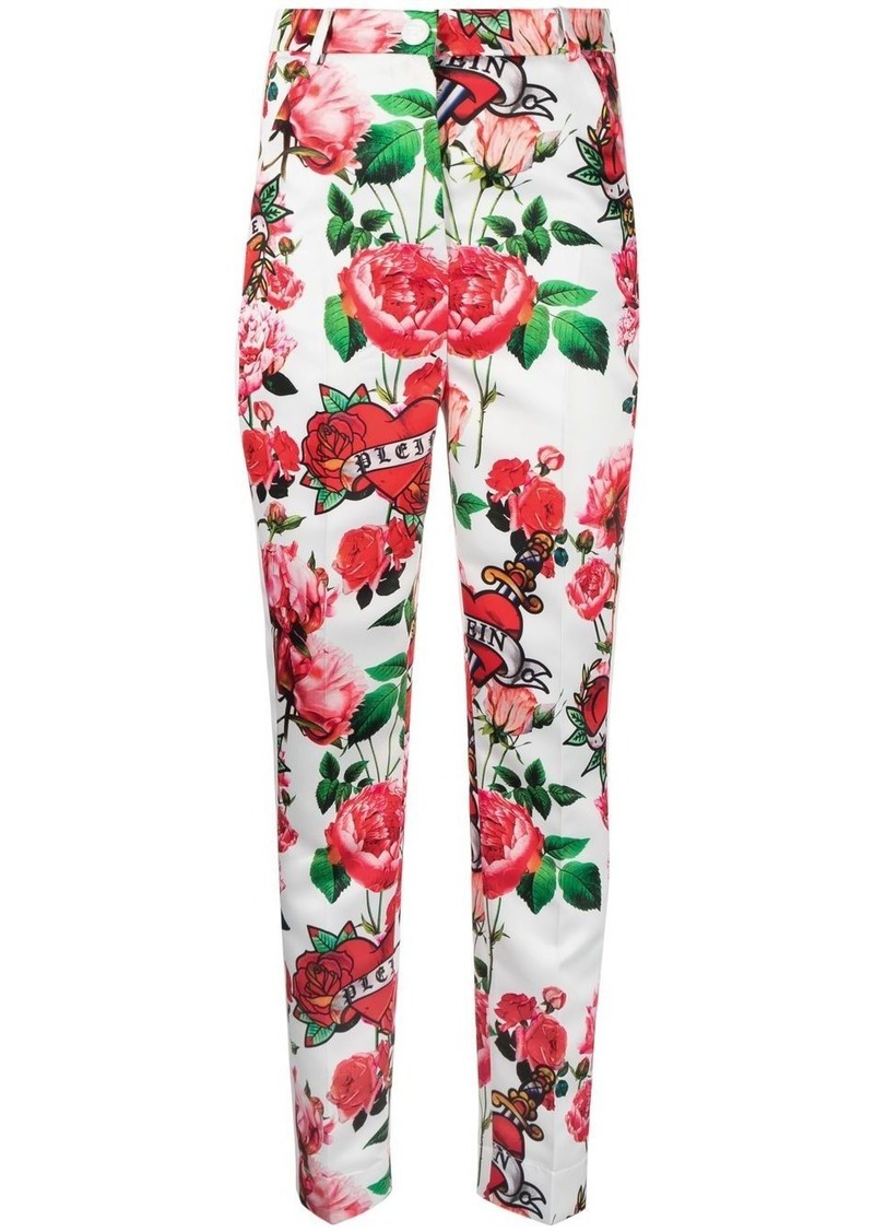 Philipp Plein floral-print trousers