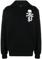 Philipp Plein Gothic Plein logo-flocked cotton hoodie