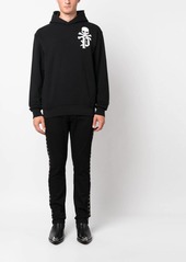 Philipp Plein Gothic Plein logo-flocked cotton hoodie