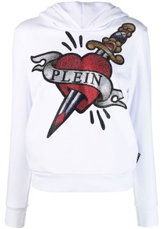 Philipp Plein graphic-print cropped hoodie