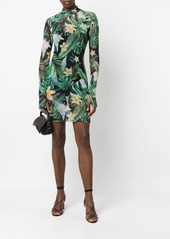 Philipp Plein graphic-print long-sleeve mini dress