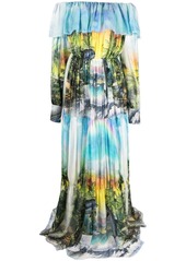 Philipp Plein Hawaii pleated maxi dress