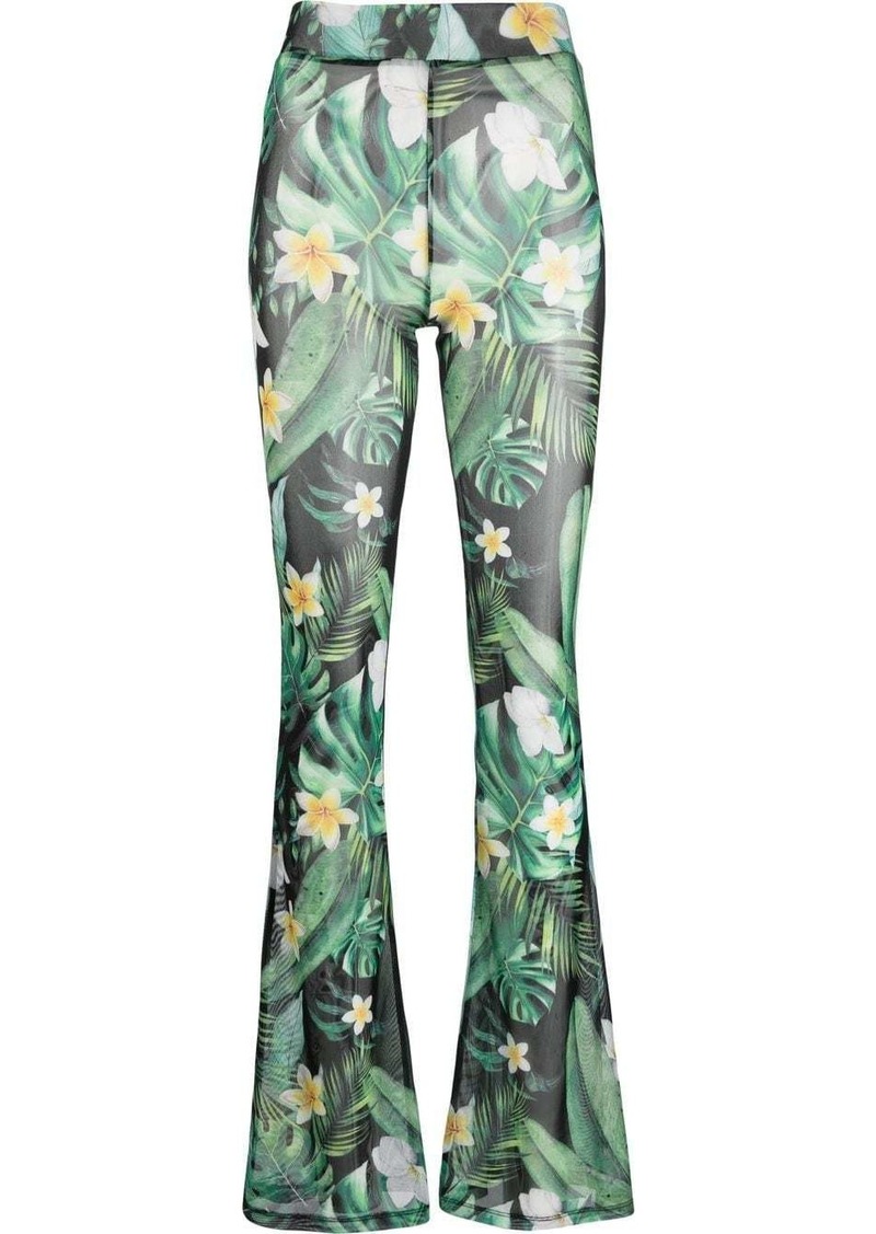 Philipp Plein Hawaii-print flared trousers