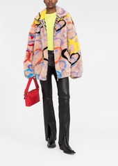 Philipp Plein heart-print high-neck coat