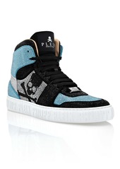 Philipp Plein HI-TOP SNEAKERS NOTORIOUS CRYSTAL SKULL with Crystals