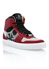 Philipp Plein HI-TOP SNEAKERS NOTORIOUS CRYSTAL SKULL with Crystals