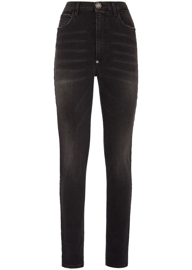 Philipp Plein high-rise skinny faded jeans