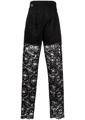 Philipp Plein high-waisted lace-patterned trousers