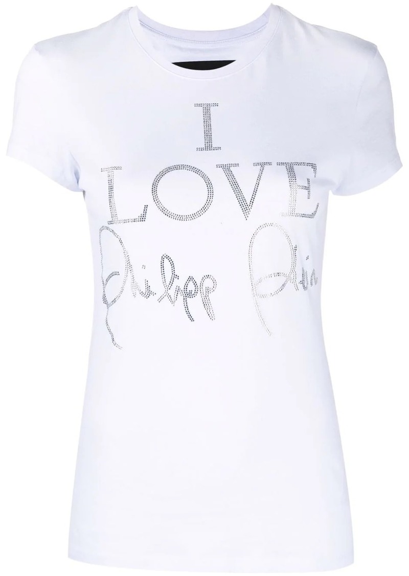 Philipp Plein I Love crystal-embellished T-shirt