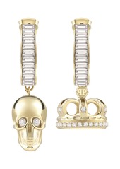 Philipp Plein $kull Crown Crystal Hoop Earrings