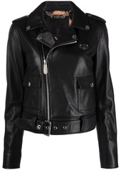 Philipp Plein leather biker jacket