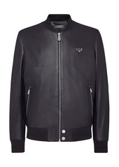 Philipp Plein Leather Bomber LS Iconic Plein