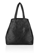 Philipp Plein Leather Handle bag maxi Embossed Monogram