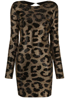 Philipp Plein leopard-print studded dress