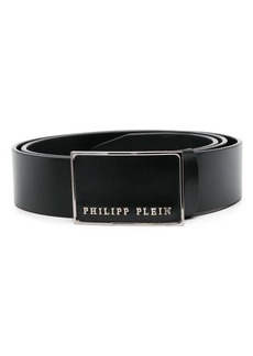 Philipp Plein logo-buckle fastening leather belt