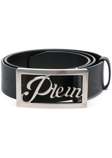Philipp Plein logo-buckle Saffiano leather belt