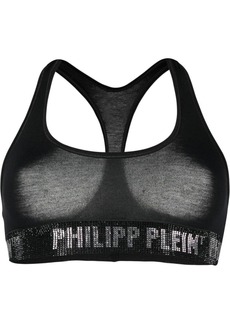 Philipp Plein logo-embellished cotton sports bra
