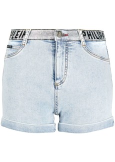 Philipp Plein logo-embellished denim shorts
