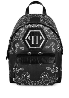 Philipp Plein logo-plaque leather backpack
