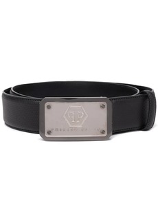 Philipp Plein logo-plaque leather belt