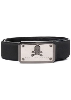 Philipp Plein logo-plaque leather belt