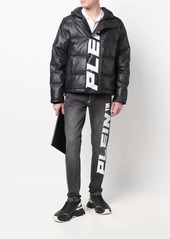 Philipp Plein logo-print hooded padded jacket