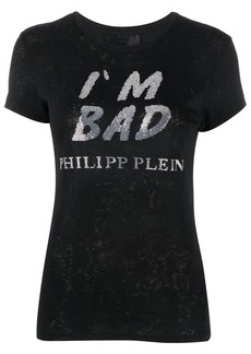 Philipp Plein logo-print sequin-detail T-shirt