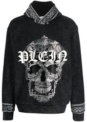 Philipp Plein logo-print skull hoodie