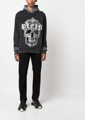 Philipp Plein logo-print skull hoodie