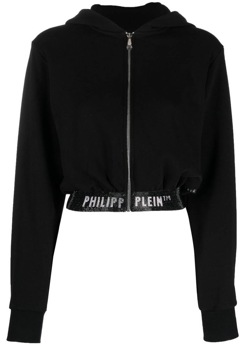 Philipp Plein logo-underband cropped hoodie