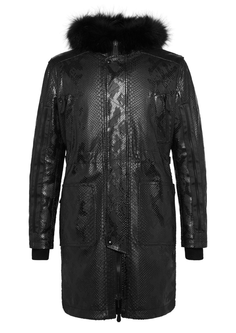 Philipp Plein Long Coat Pyton Zipped