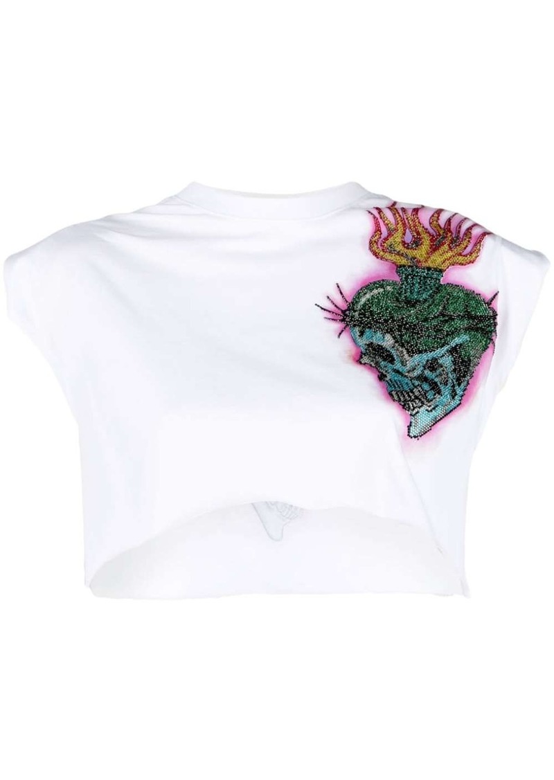 Philipp Plein Love Tattoo cropped T-shirt