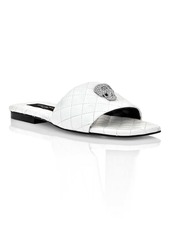 Philipp Plein Matelasse Slides Crystal Skull