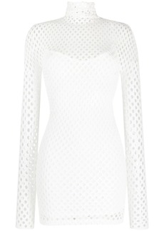 Philipp Plein mesh-overlay long-sleeve minidress