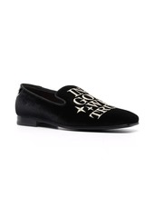 Philipp Plein Money-embroidered velvet loafers