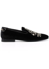 Philipp Plein Money-embroidered velvet loafers