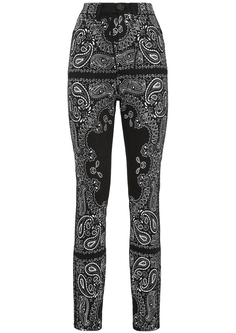 Philipp Plein paisley-printed high-waisted jeggings