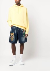 Philipp Plein patch-detail knee-length denim shorts