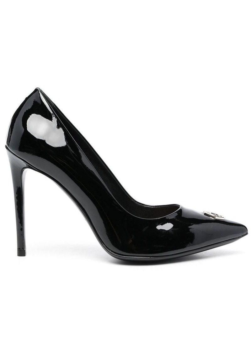 Philipp Plein patent 100mm leather pumps