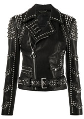 Philipp Plein pierced biker jacket