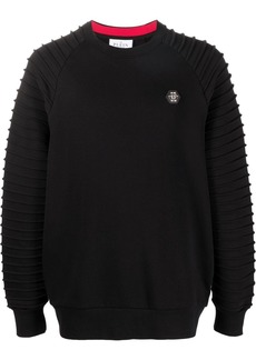 Philipp Plein piped-sleeve logo patch sweatshirt