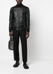 Philipp Plein quilted leather bomber jacket